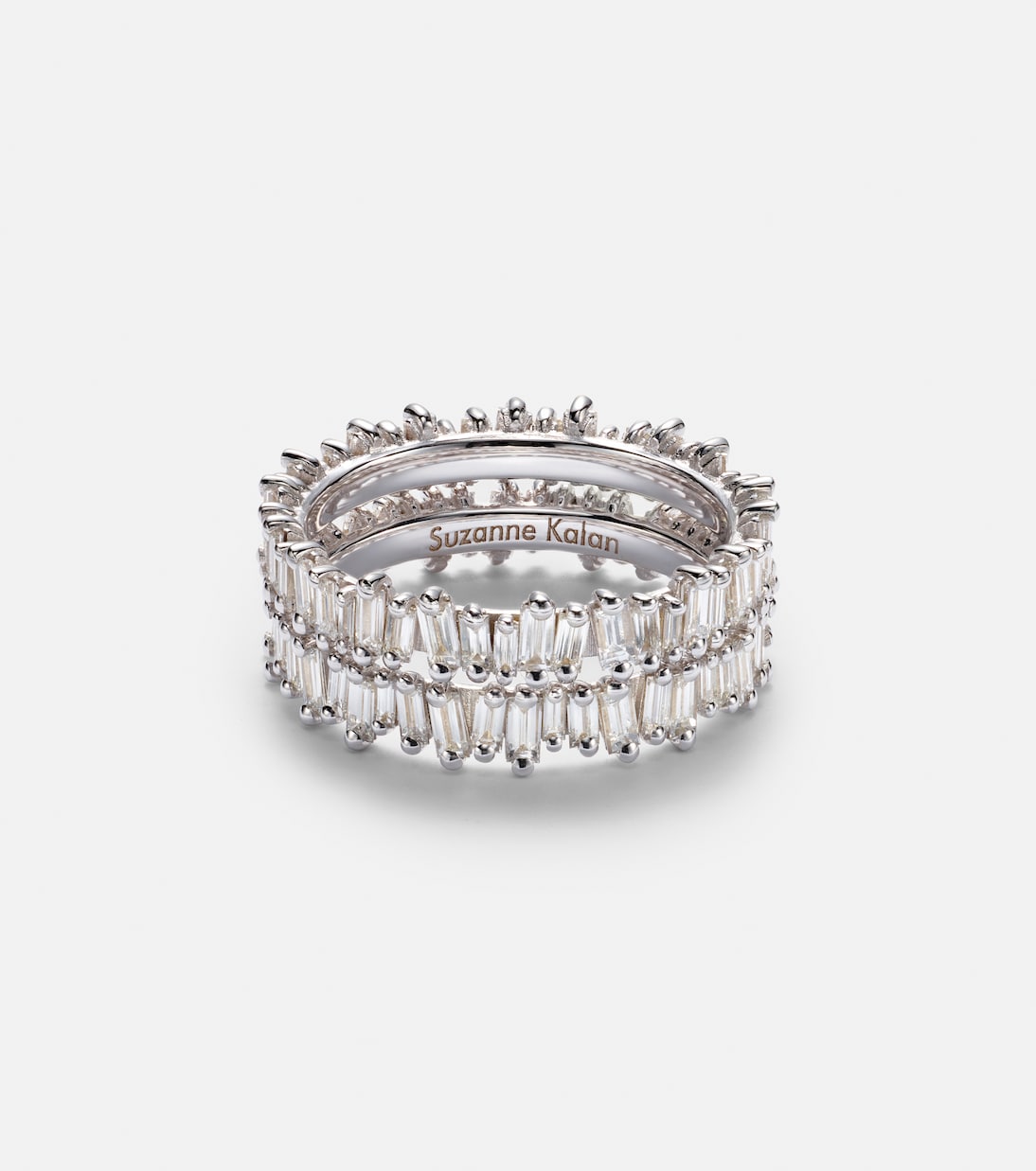Midi 18kt white gold tech ring jackets with diamonds | Suzanne Kalan