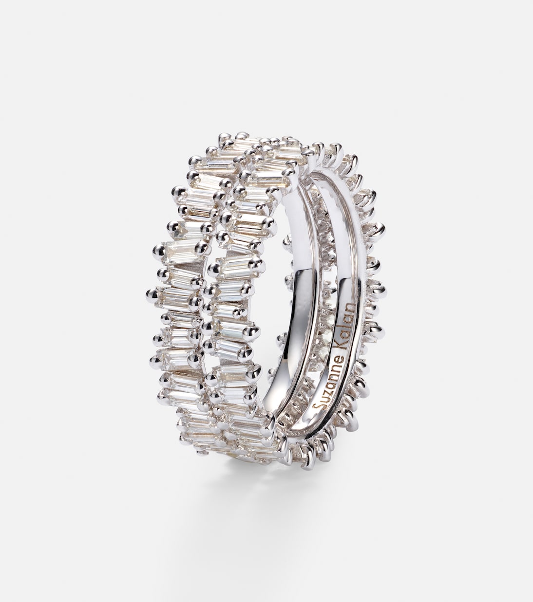 Midi 18kt white gold tech ring jackets with diamonds | Suzanne Kalan