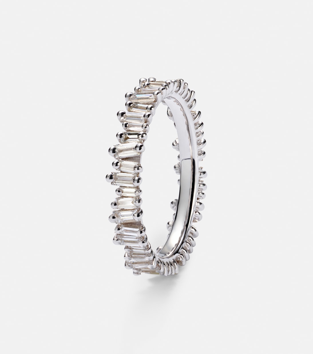 Midi 18kt white gold tech ring jackets with diamonds | Suzanne Kalan