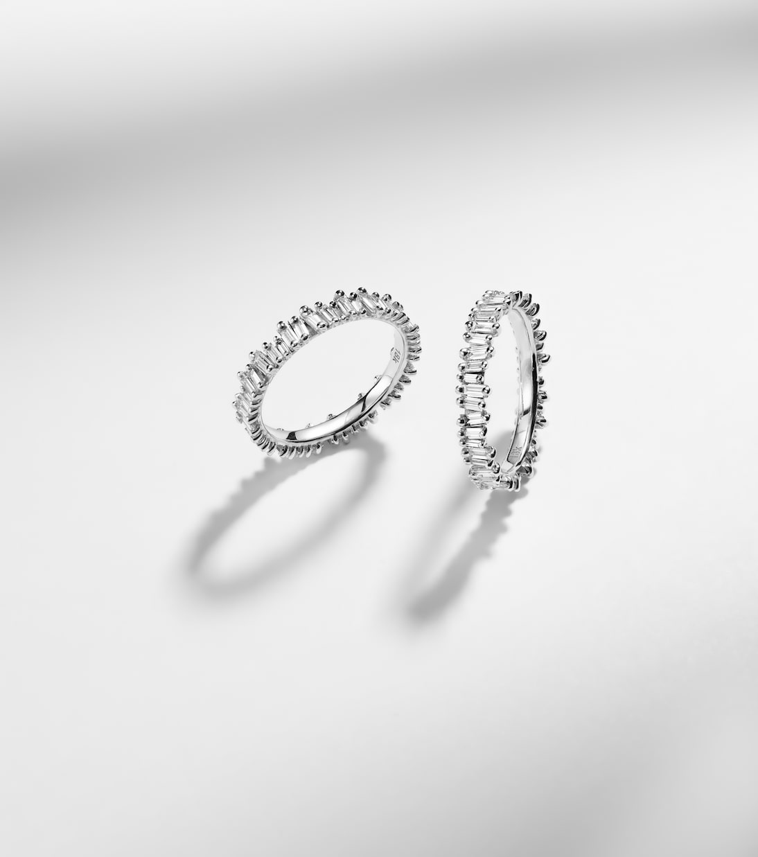Midi 18kt white gold tech ring jackets with diamonds | Suzanne Kalan