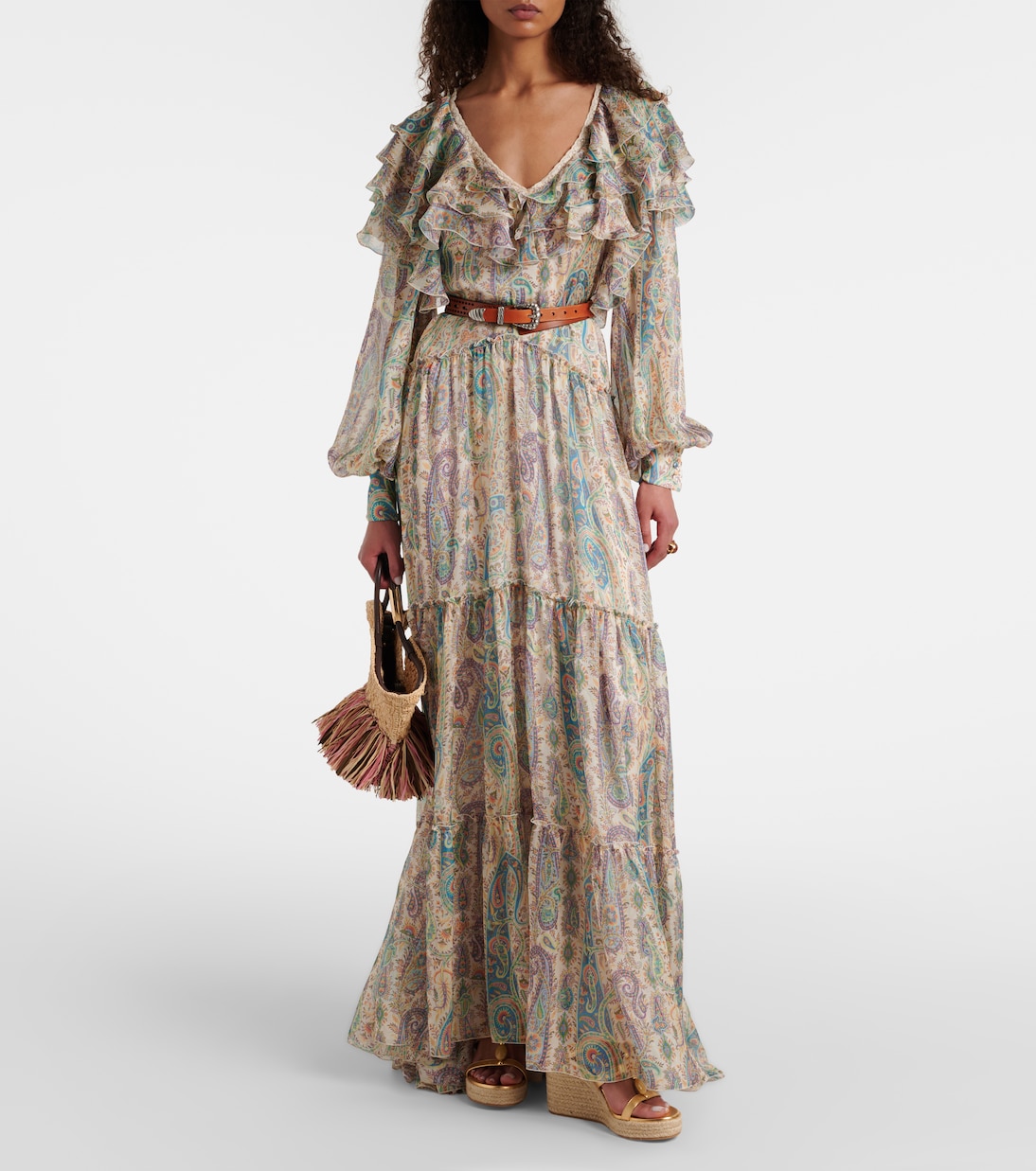 Sandali espadrillas Shanti in pelle con zeppa | Gianvito Rossi