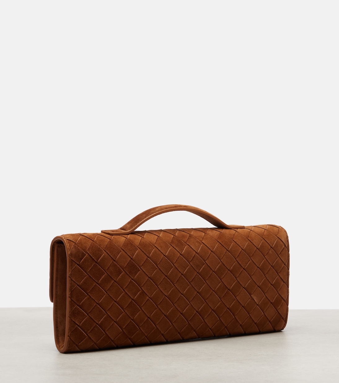 Andiamo Intrecciato suede clutch | Bottega Veneta