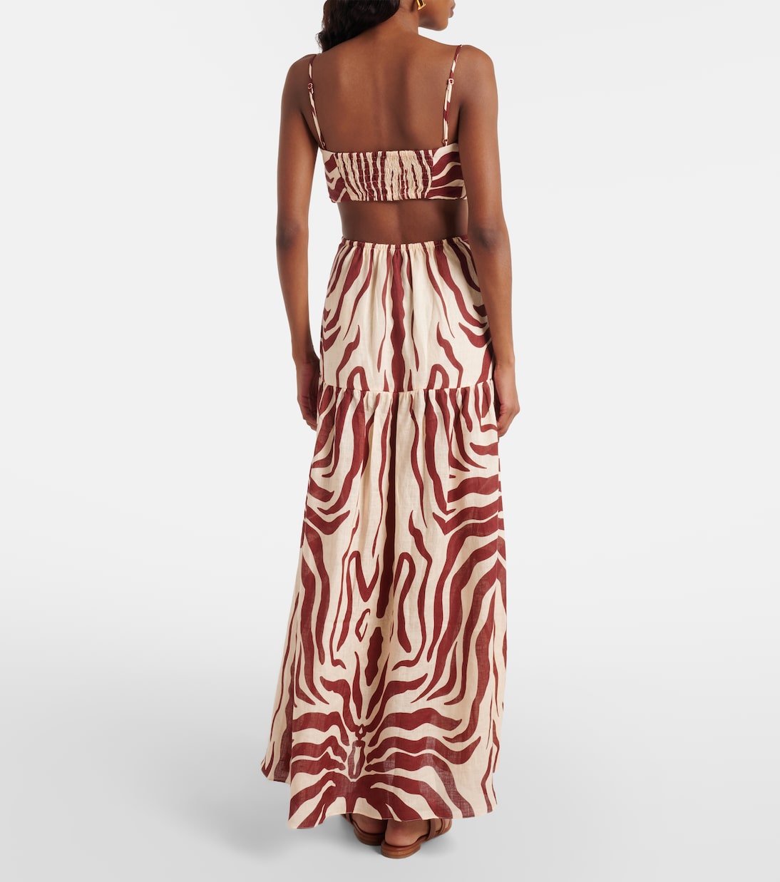 Gathered printed linen maxi skirt | Johanna Ortiz