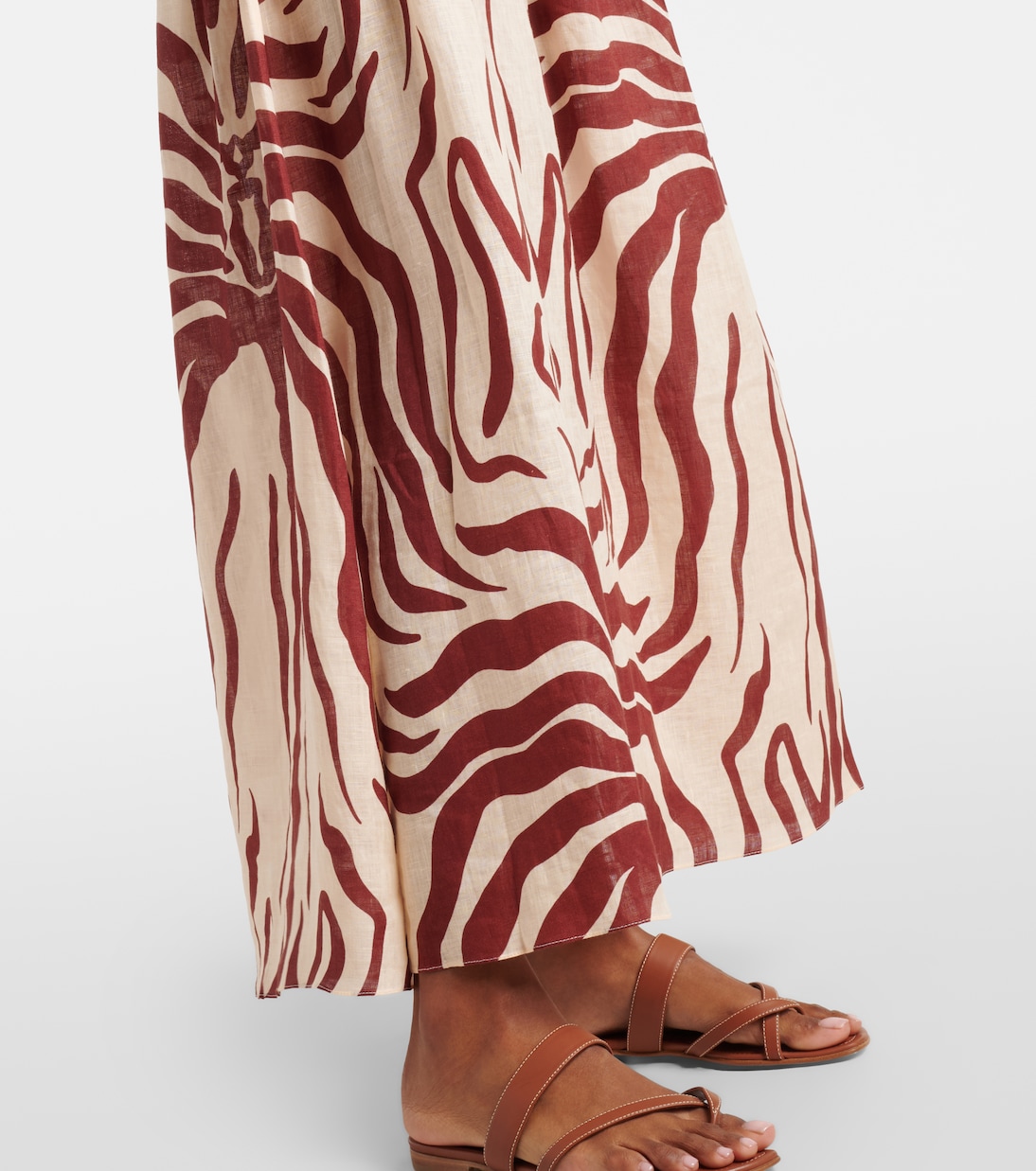 Gathered printed linen maxi skirt | Johanna Ortiz
