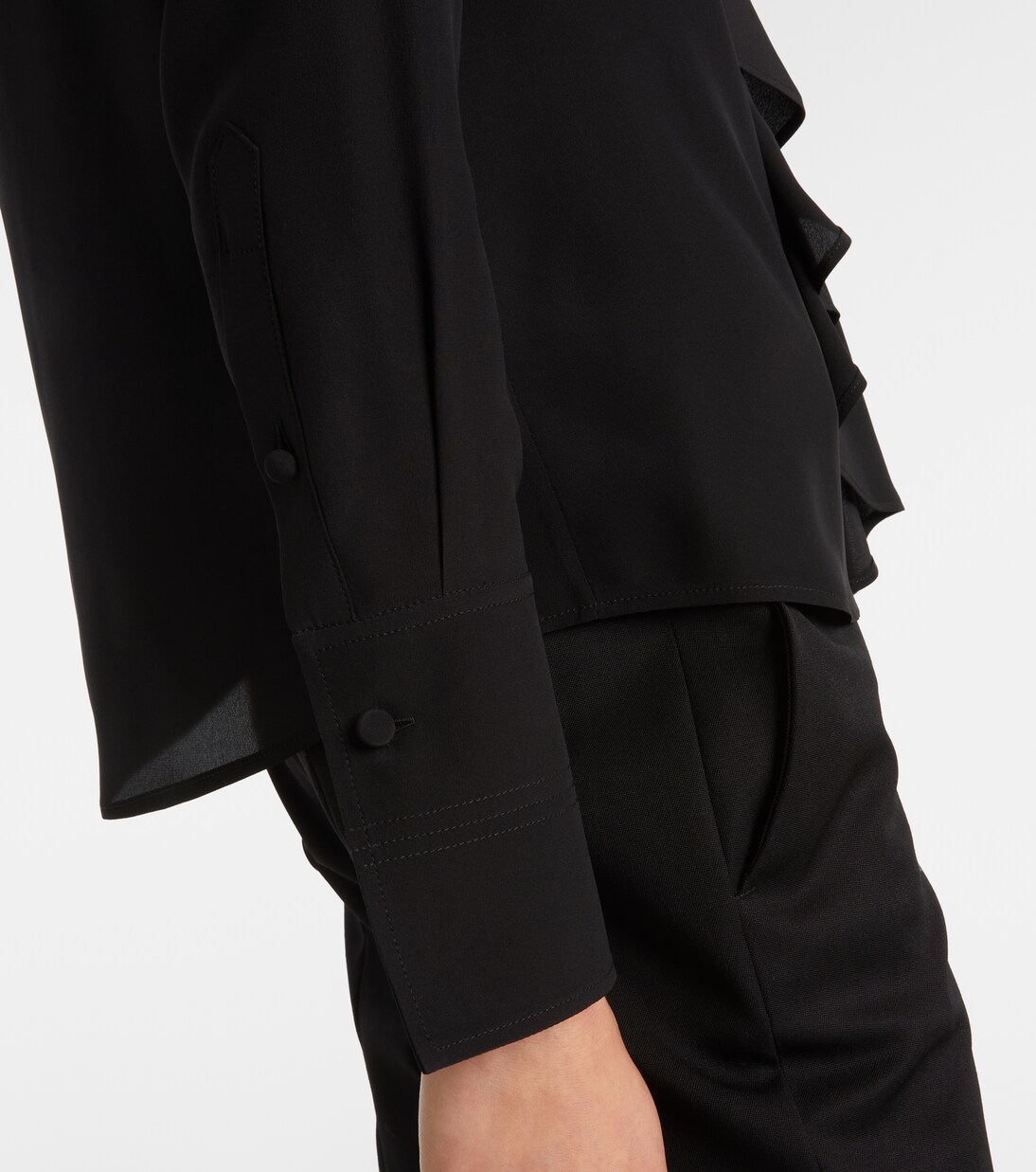 بلوزة من الحرير بكشكشة | McQueen