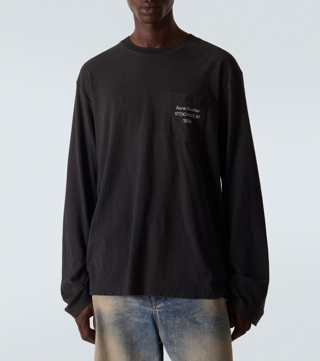 Distressed cotton-blend T-shirt | Acne Studios