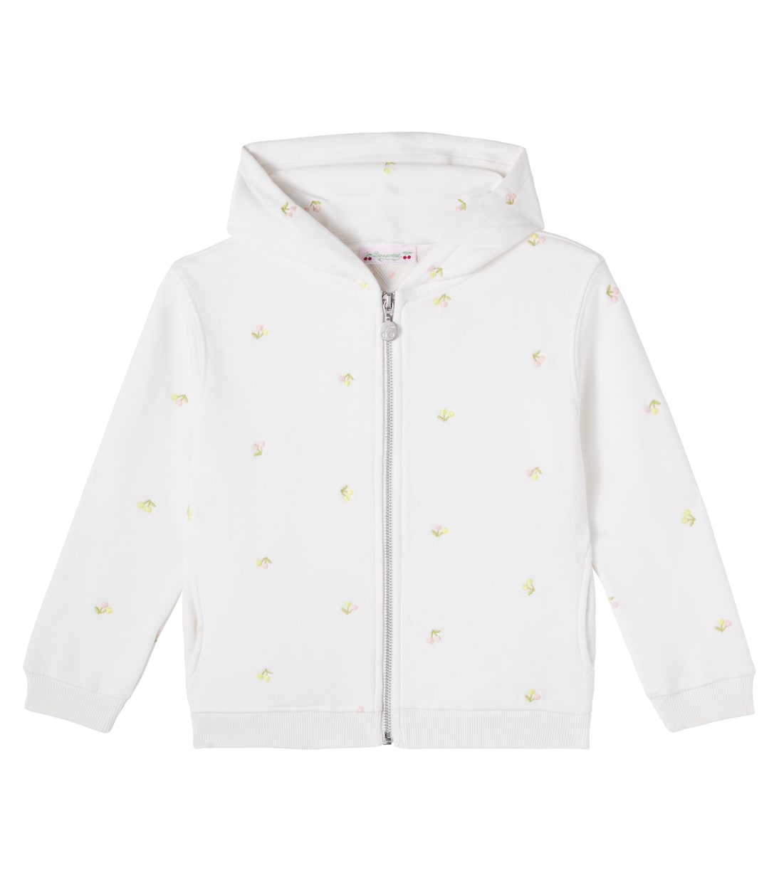 Embroidered cotton jersey zip-up hoodie | Bonpoint