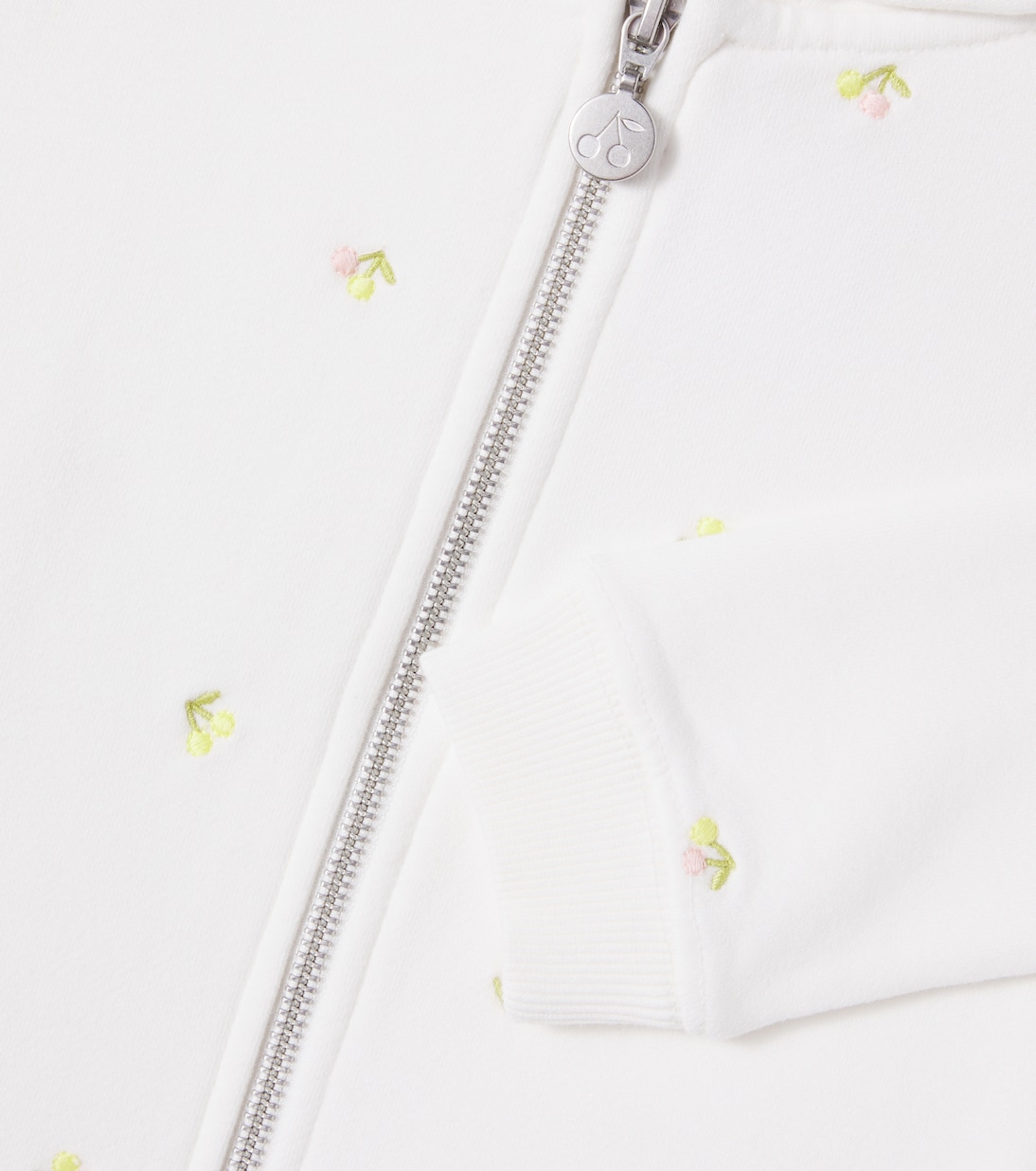 Embroidered cotton jersey zip-up hoodie | Bonpoint