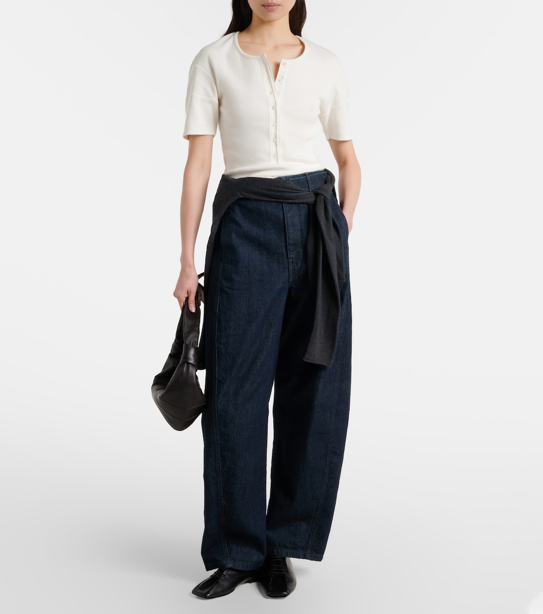 Henley-Top aus Baumwolle und Leinen | Lemaire