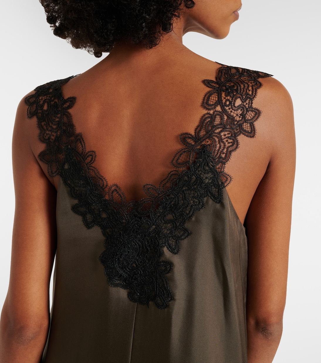 Lace-trimmed silk midi dress | Róhe