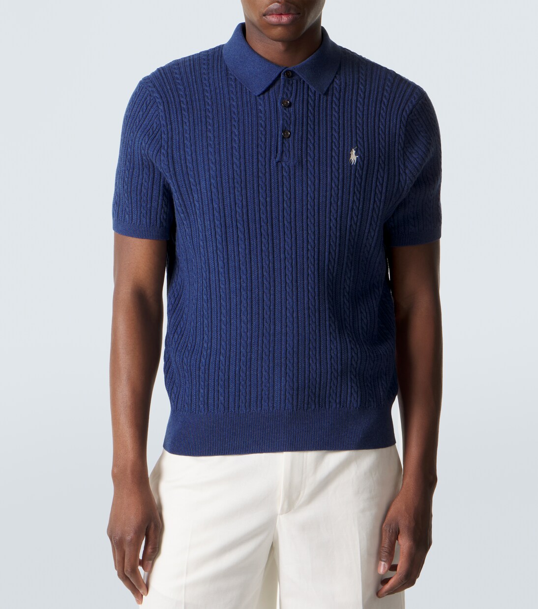Cable-knit cotton polo sweater | Polo Ralph Lauren