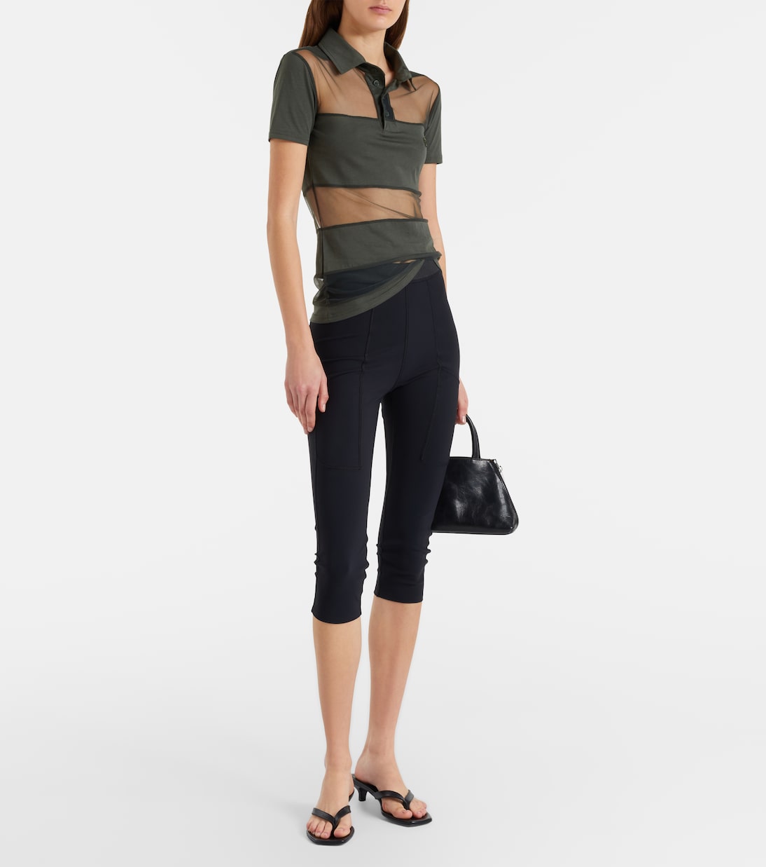 Paneled cotton-blend crop top | Coperni