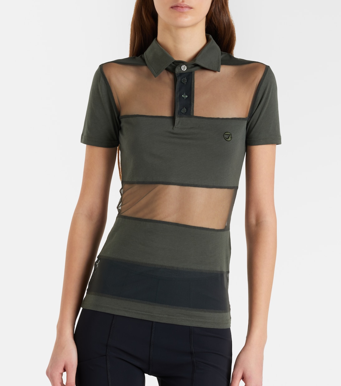 Paneled cotton-blend crop top | Coperni