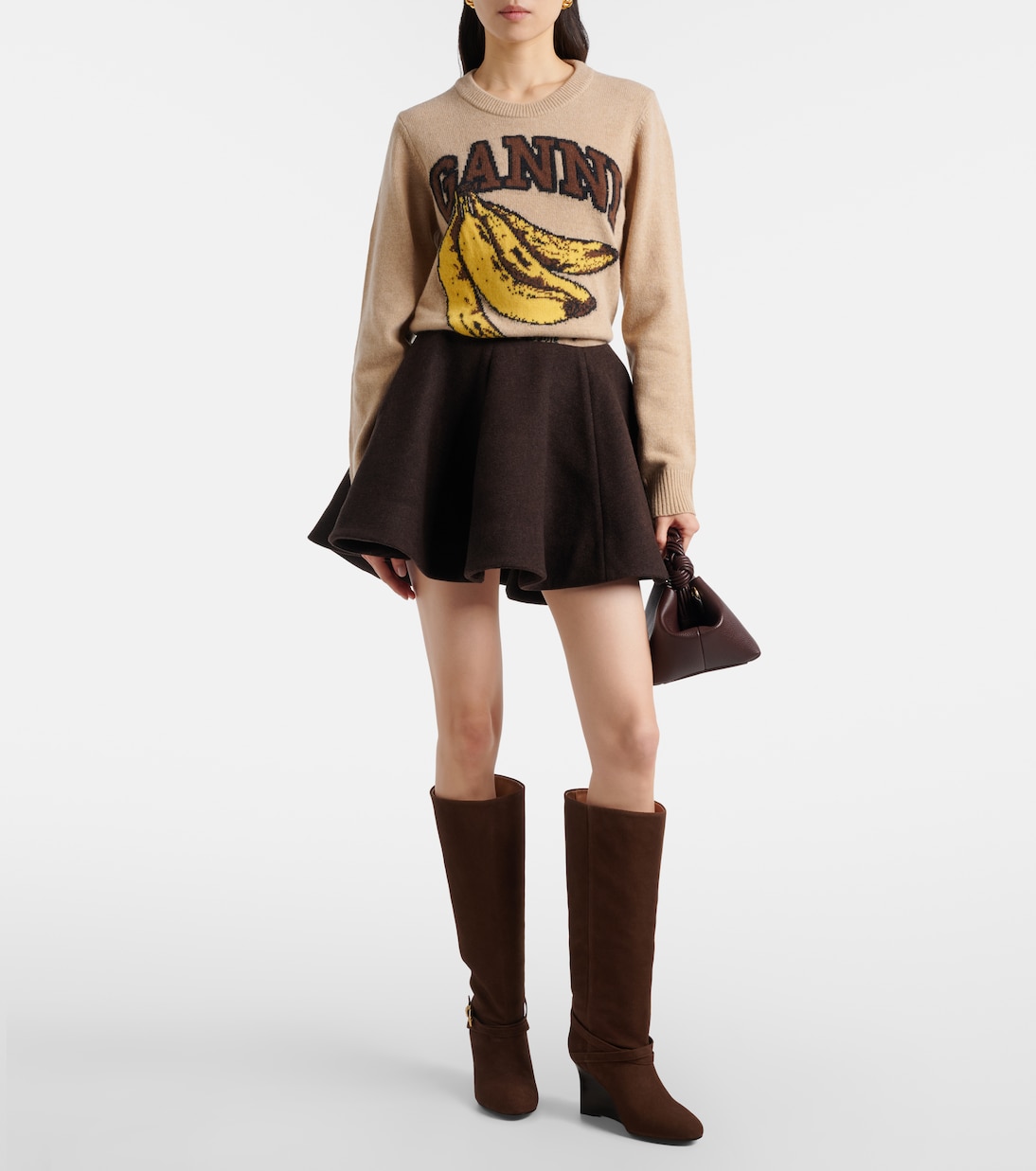 Wedge knee-high boots | Ganni