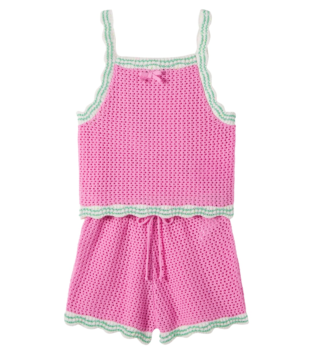 Marina crochet cotton top and shorts set | Bebe Organic