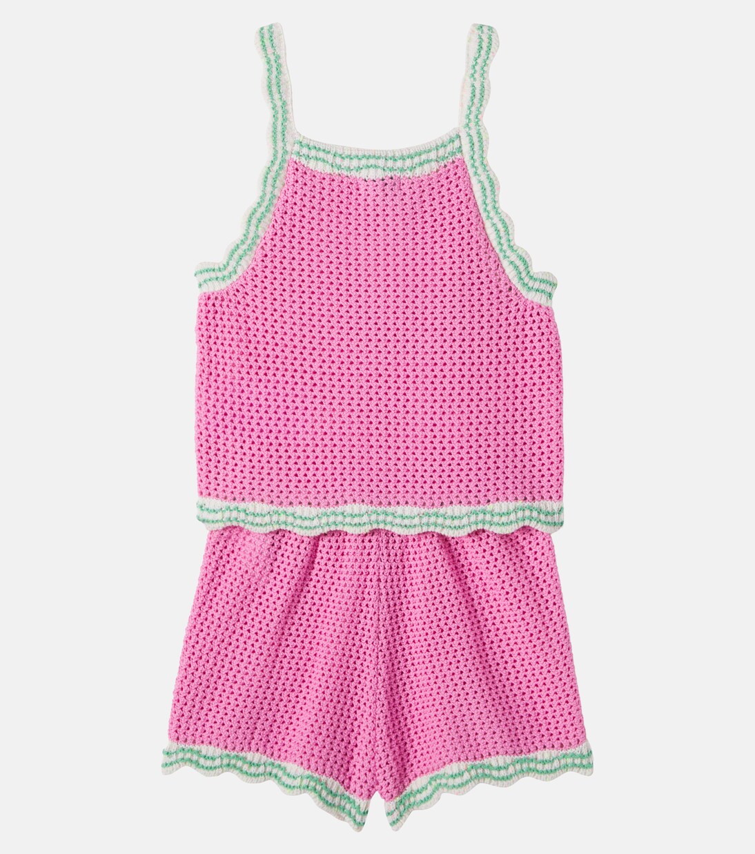 Marina crochet cotton top and shorts set | Bebe Organic