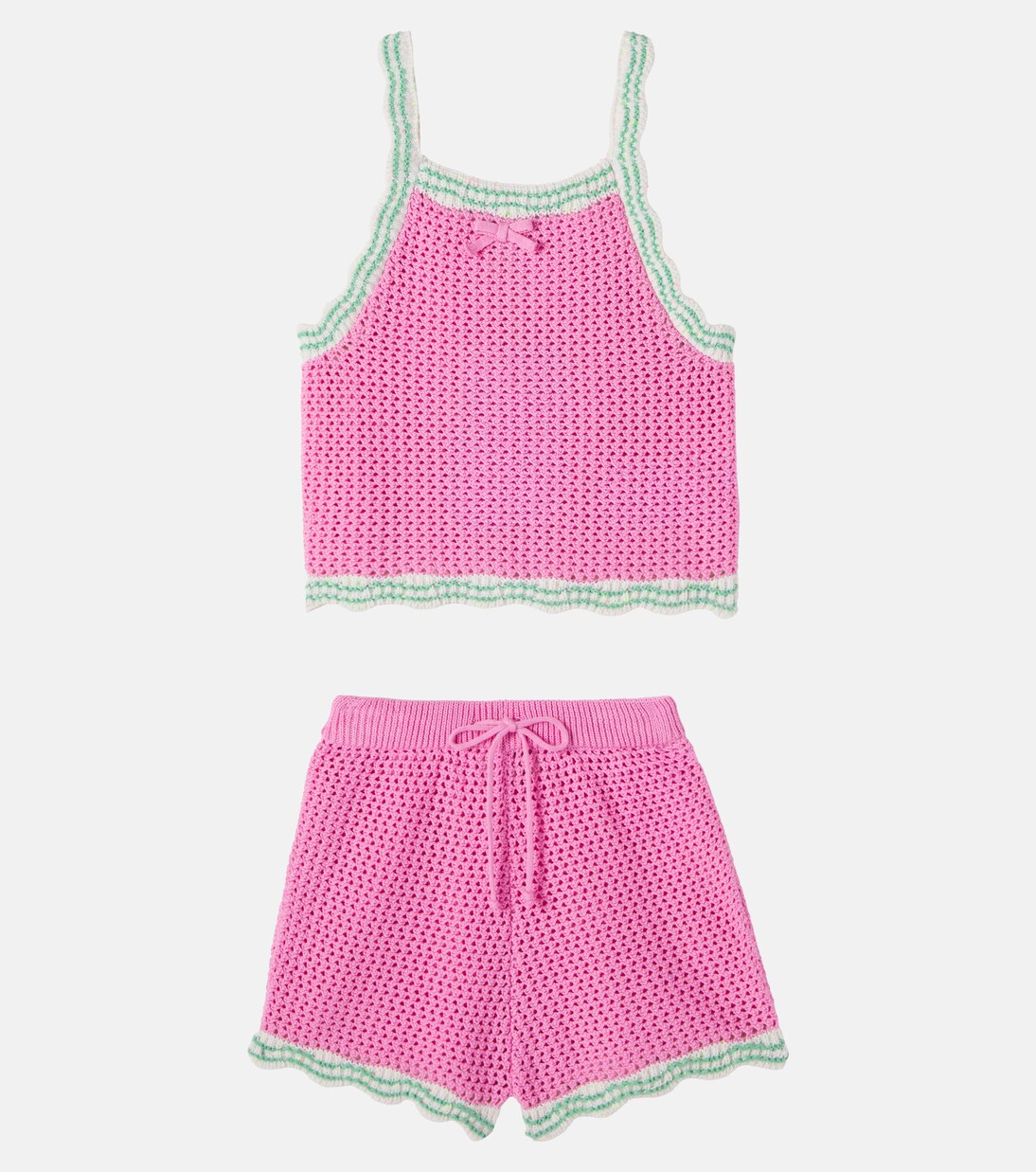 Marina crochet cotton top and shorts set | Bebe Organic