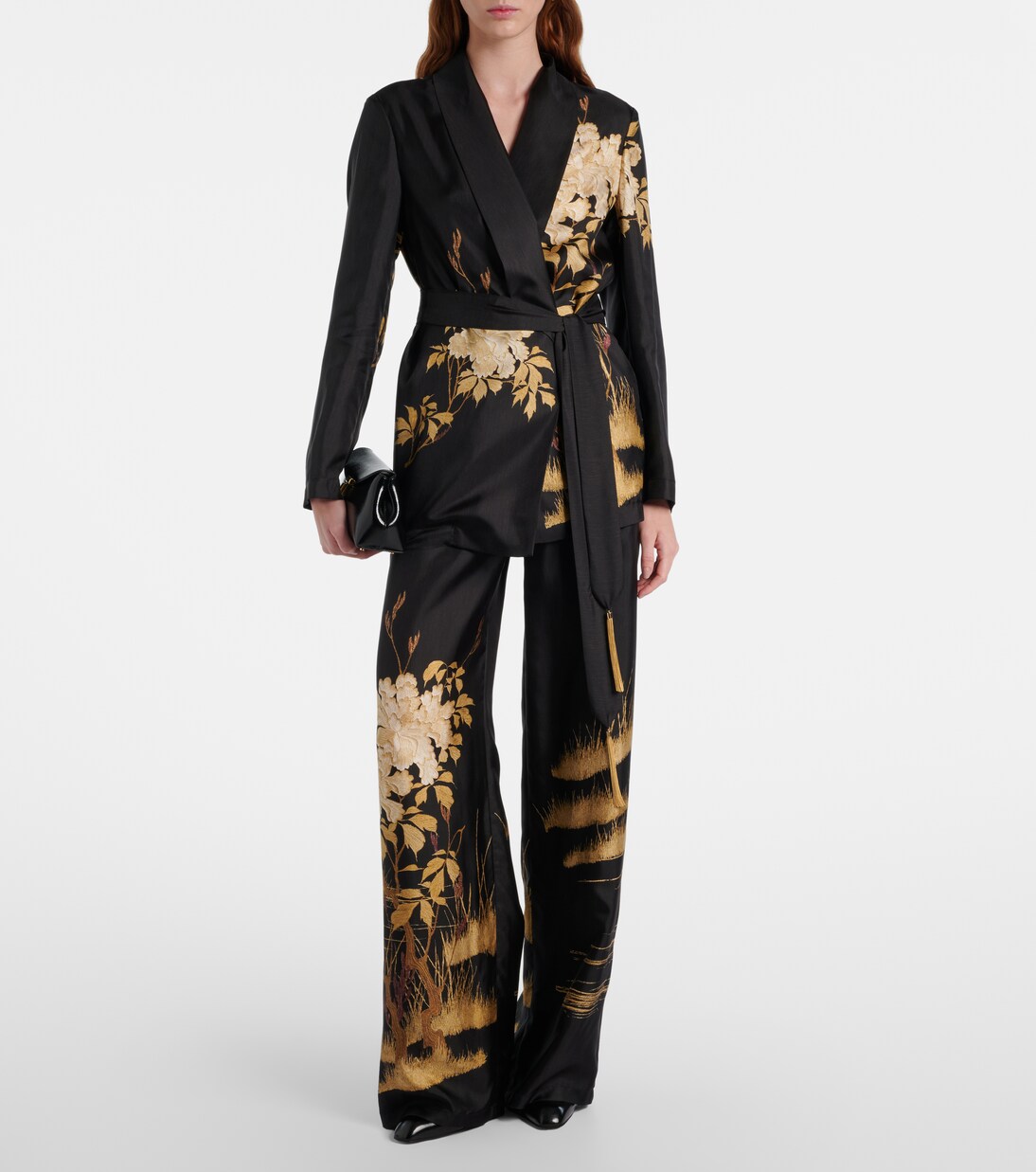 Pantalon ample Mappa imprimé en soie | Max Mara