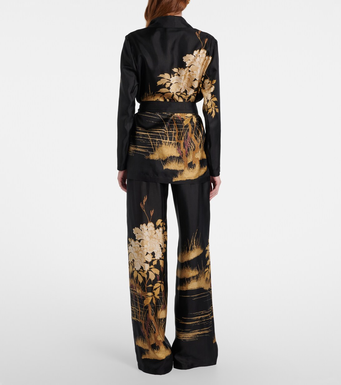 Pantalon ample Mappa imprimé en soie | Max Mara