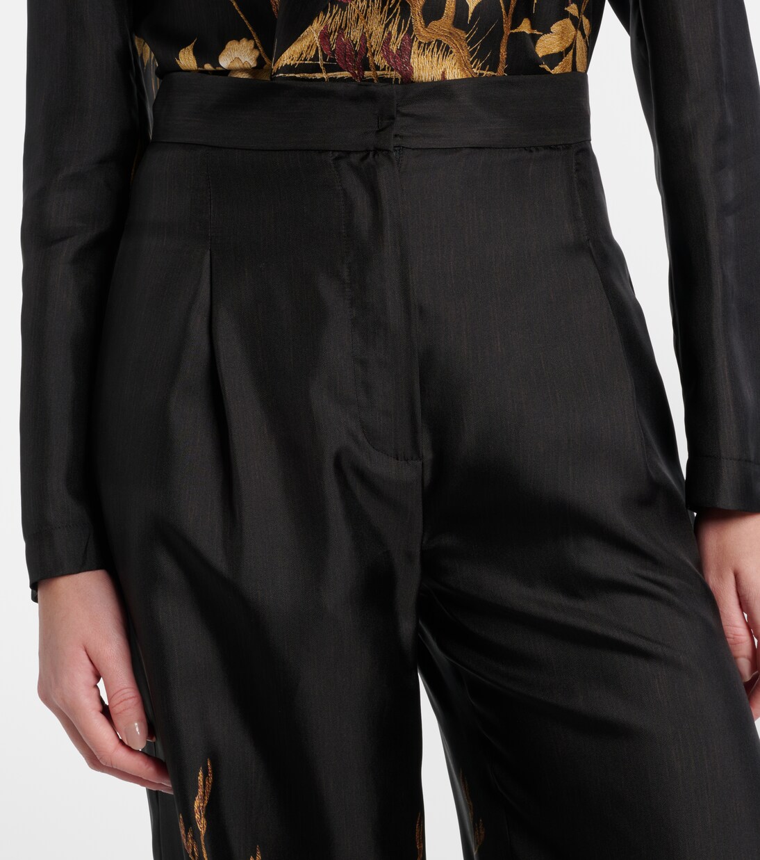 Pantalon ample Mappa imprimé en soie | Max Mara