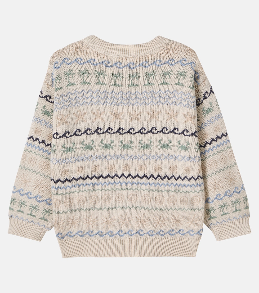 August cotton jacquard sweater | Wheat