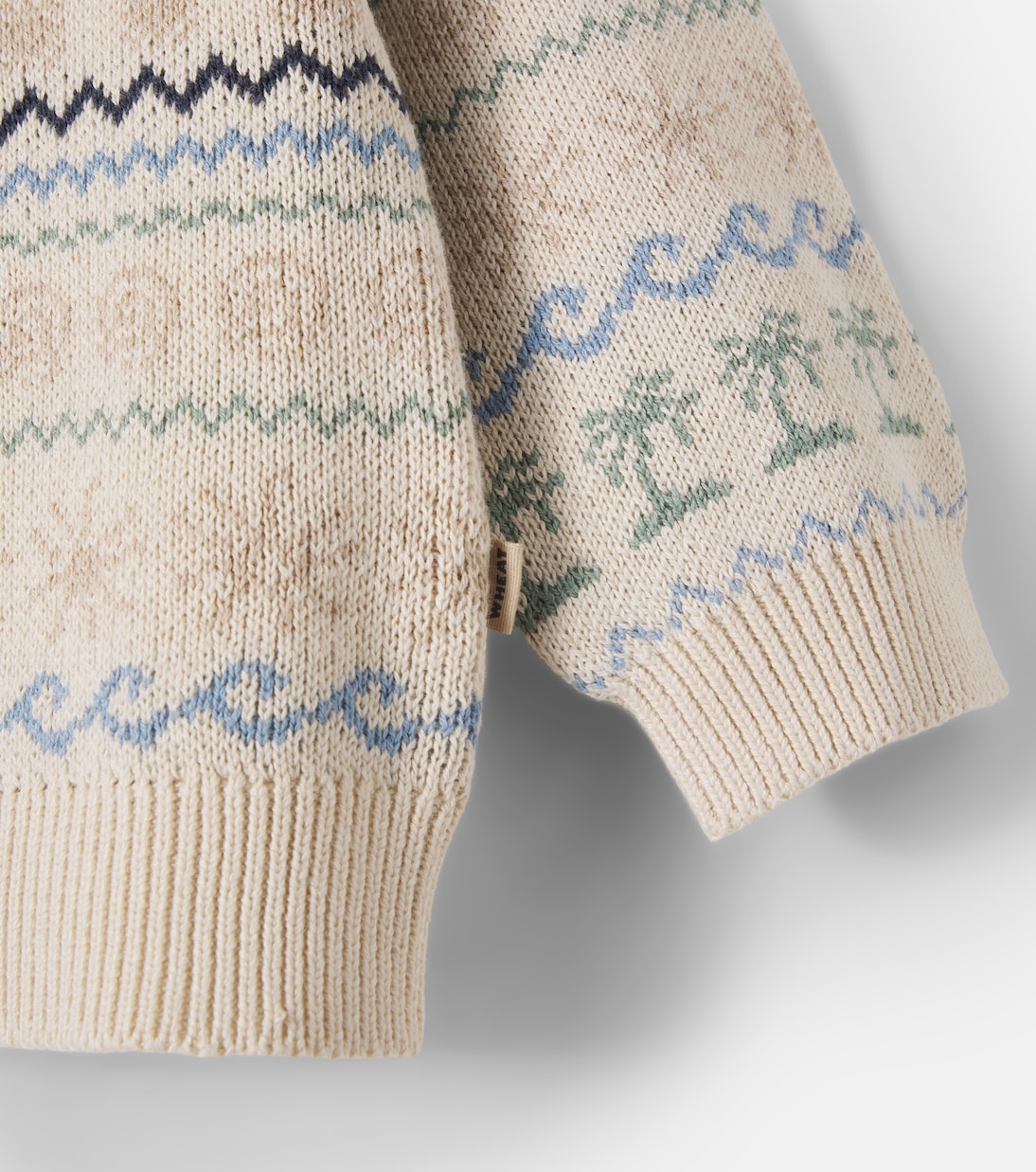August cotton jacquard sweater | Wheat