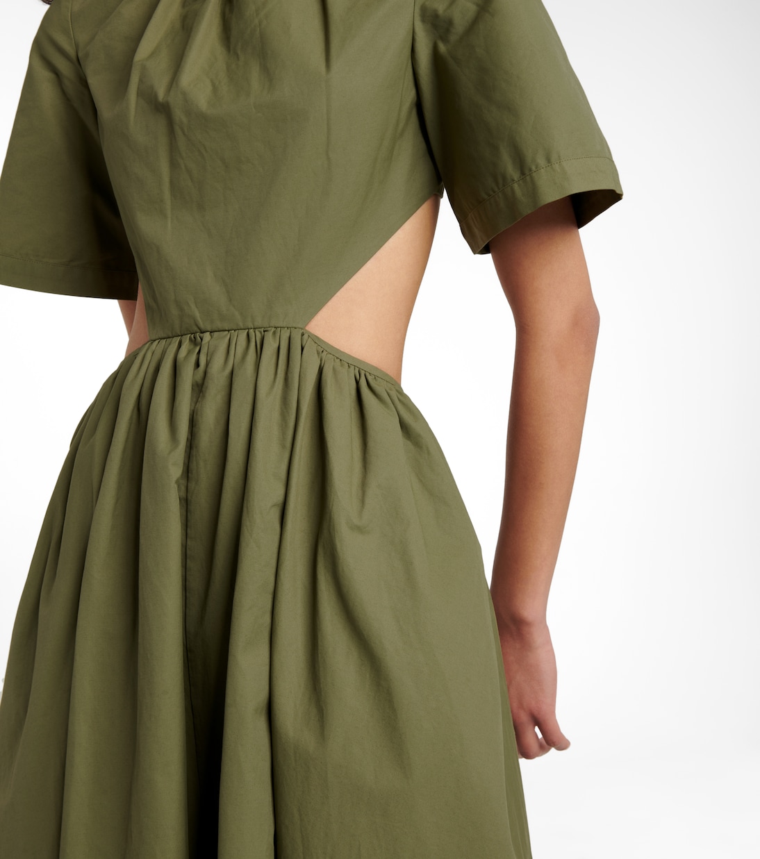 Cutout poplin midi dress | Deveaux New York