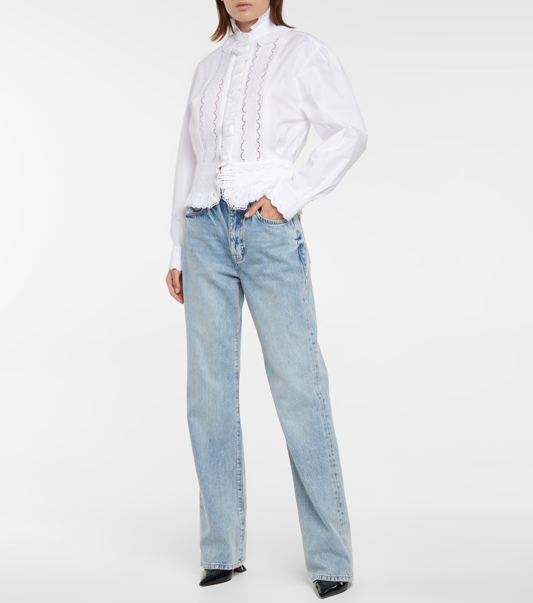 Camicia in cotone sangallo | Rabanne