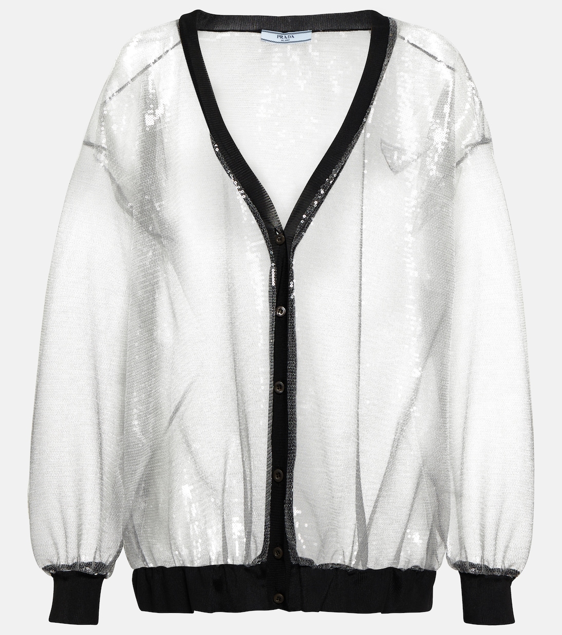 Cardigan aus Tüll mit Pailletten | Prada