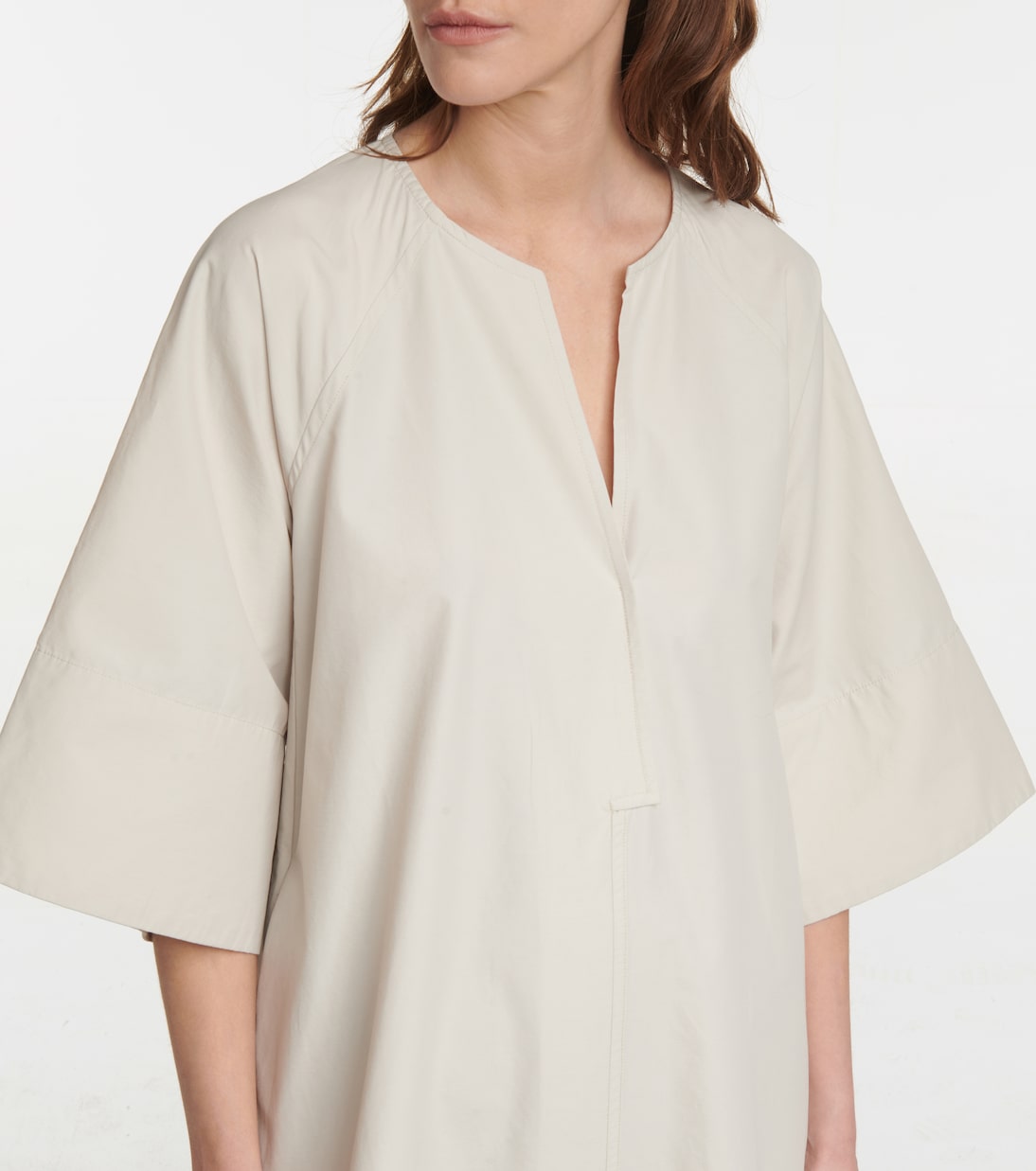 Vestido midi en mezcla de algodón | Deveaux New York