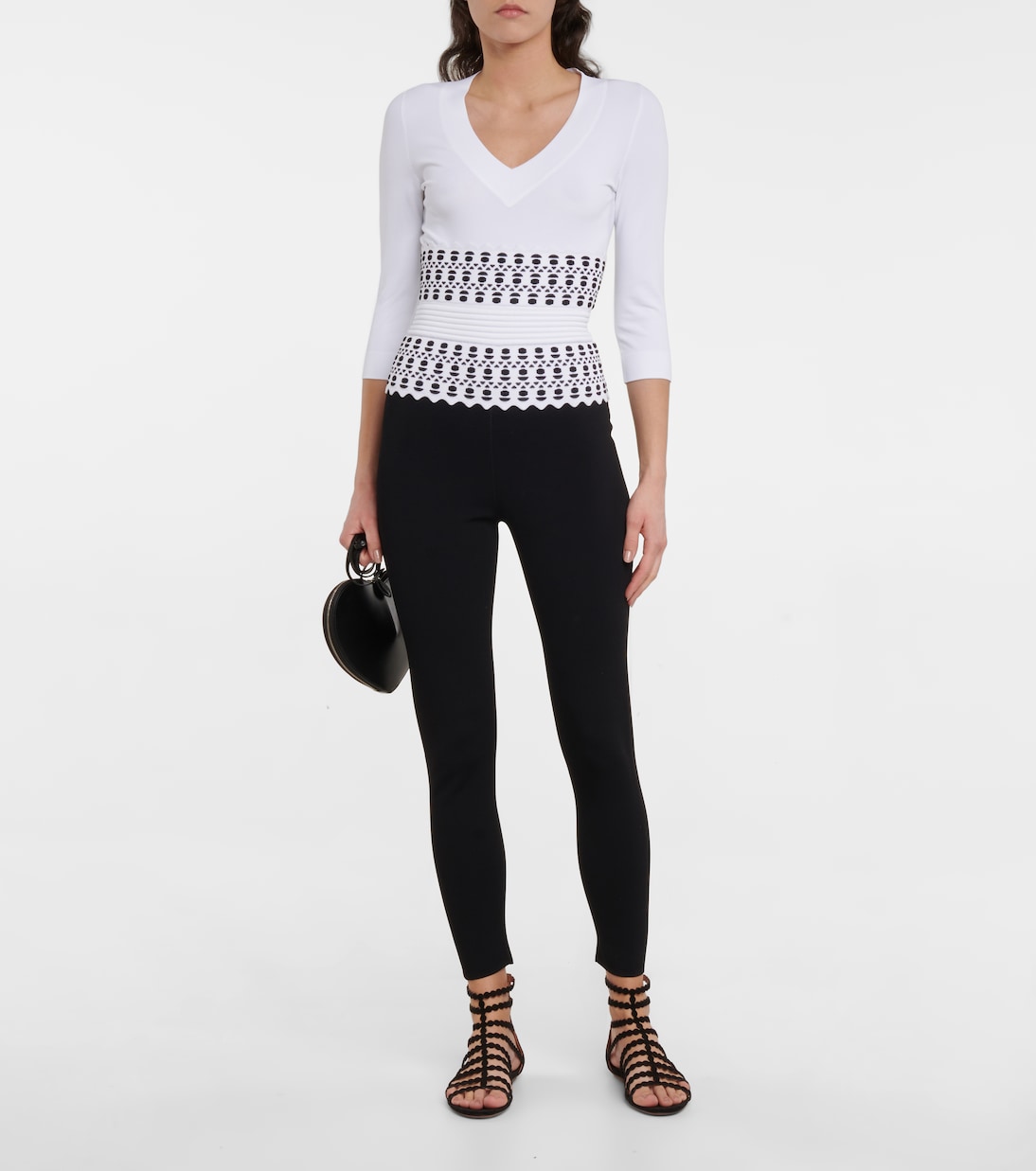 Leggings in maglia jacquard a vita alta | Alaïa