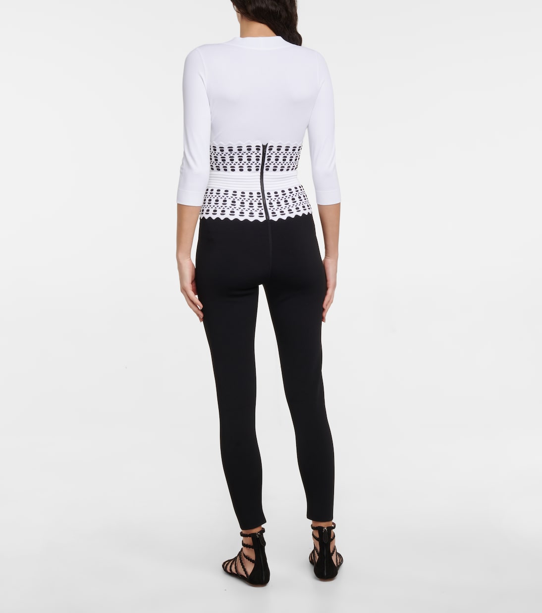 Leggings in maglia jacquard a vita alta | Alaïa