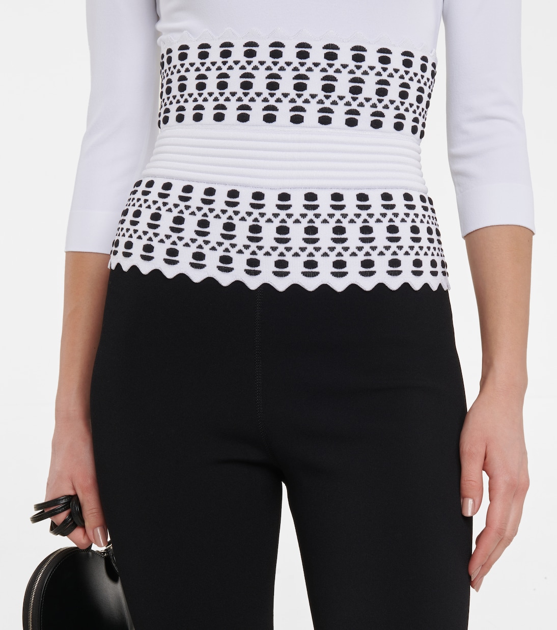 Leggings in maglia jacquard a vita alta | Alaïa