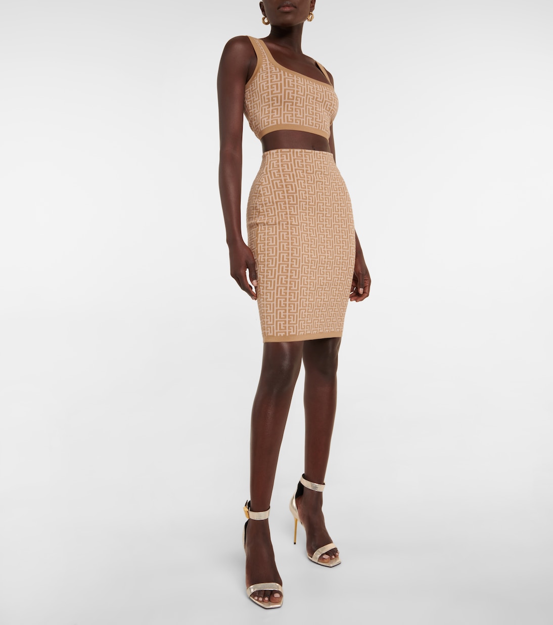 Minifalda en mezcla de lana de tiro alto | Balmain