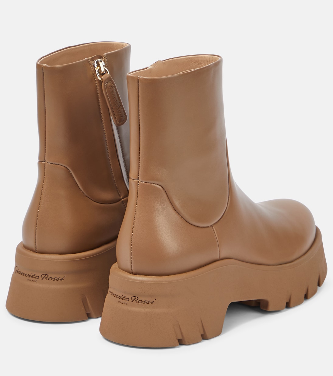 Leather flatform ankle boots | Gianvito Rossi