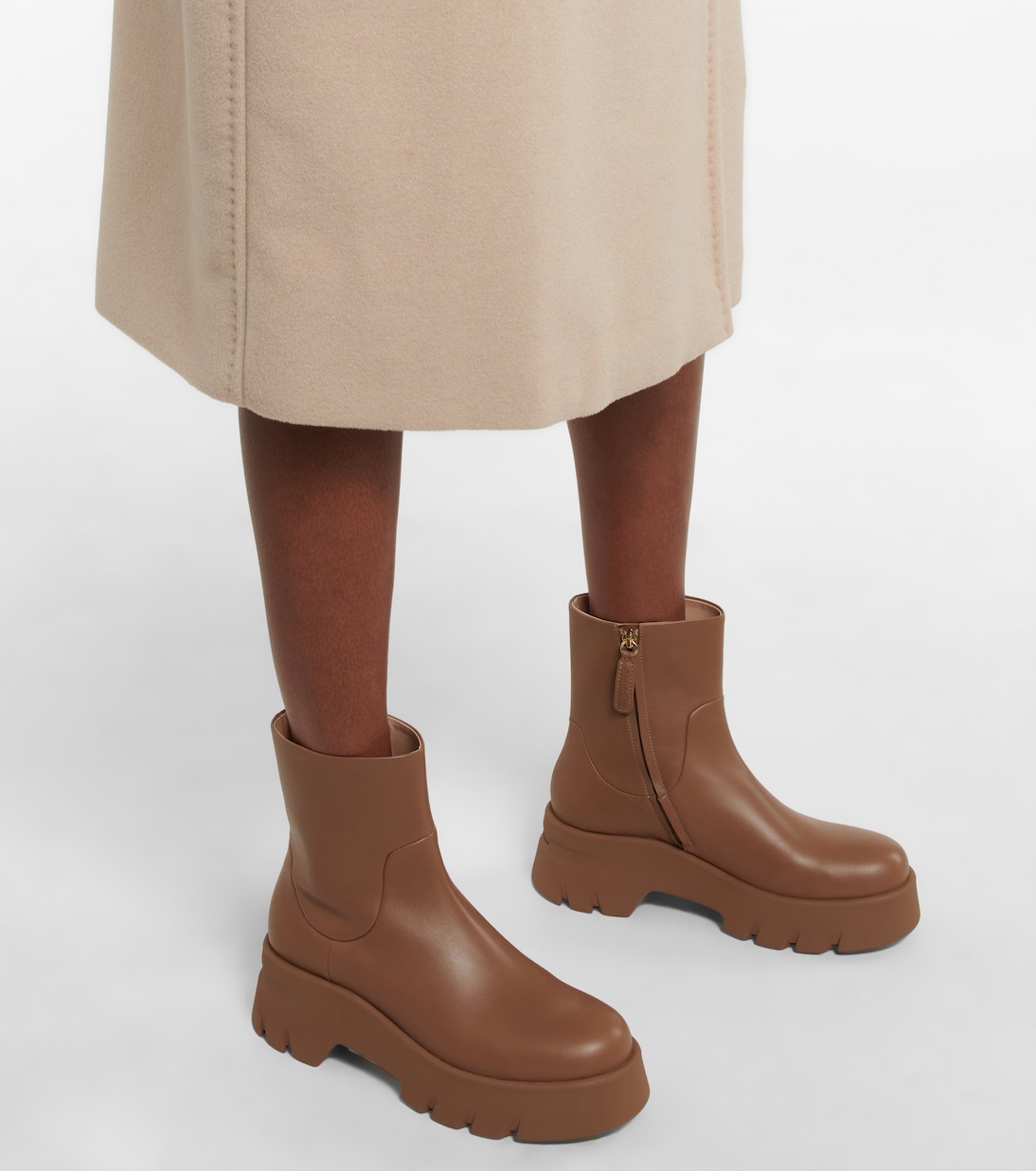 Leather flatform ankle boots | Gianvito Rossi