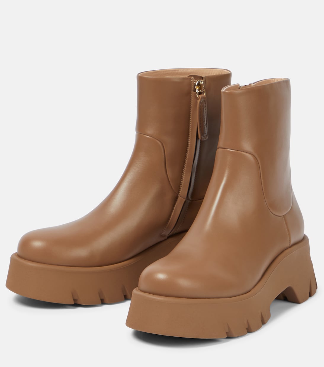 Leather flatform ankle boots | Gianvito Rossi