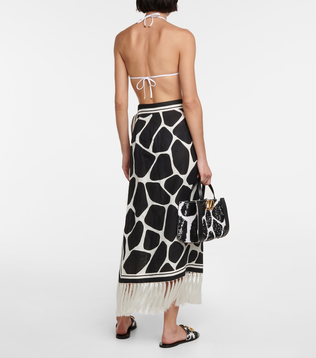 Cover-up de lino estampado | Valentino