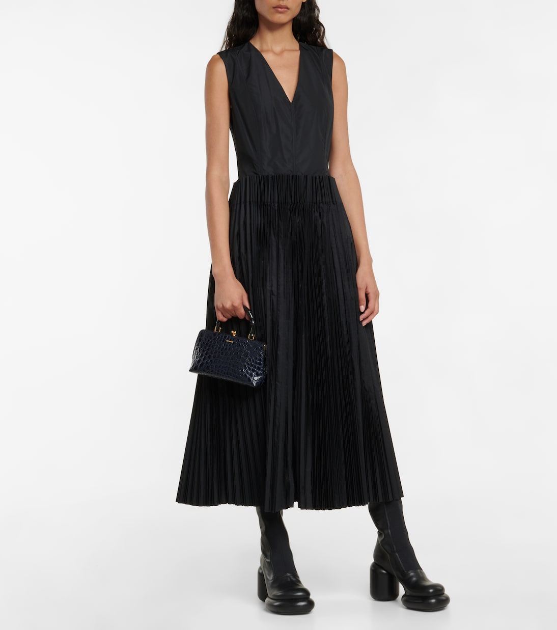 Vestido midi plisado | Jil Sander