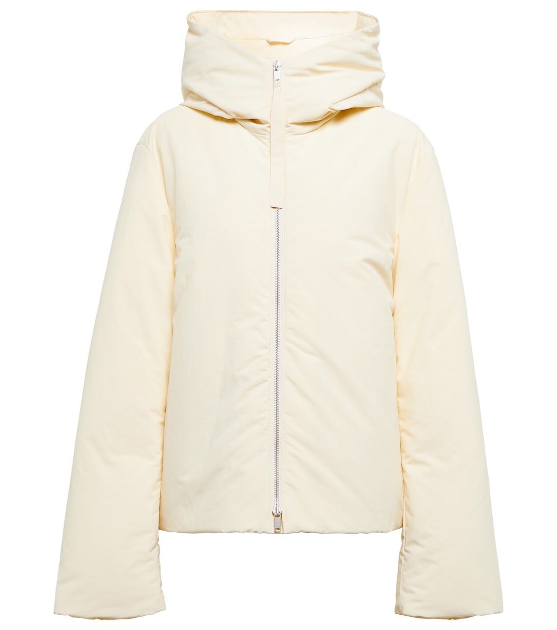 Hooded puffer jacket in beige Jil Sander Mytheresa