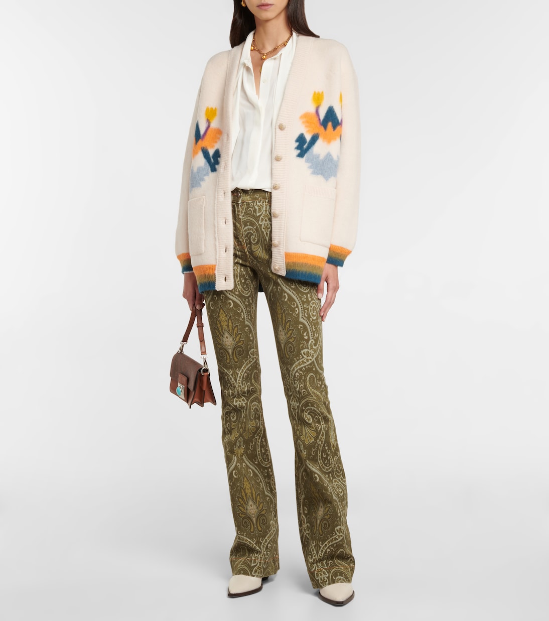 Intarsia wool-blend cardigan | Etro
