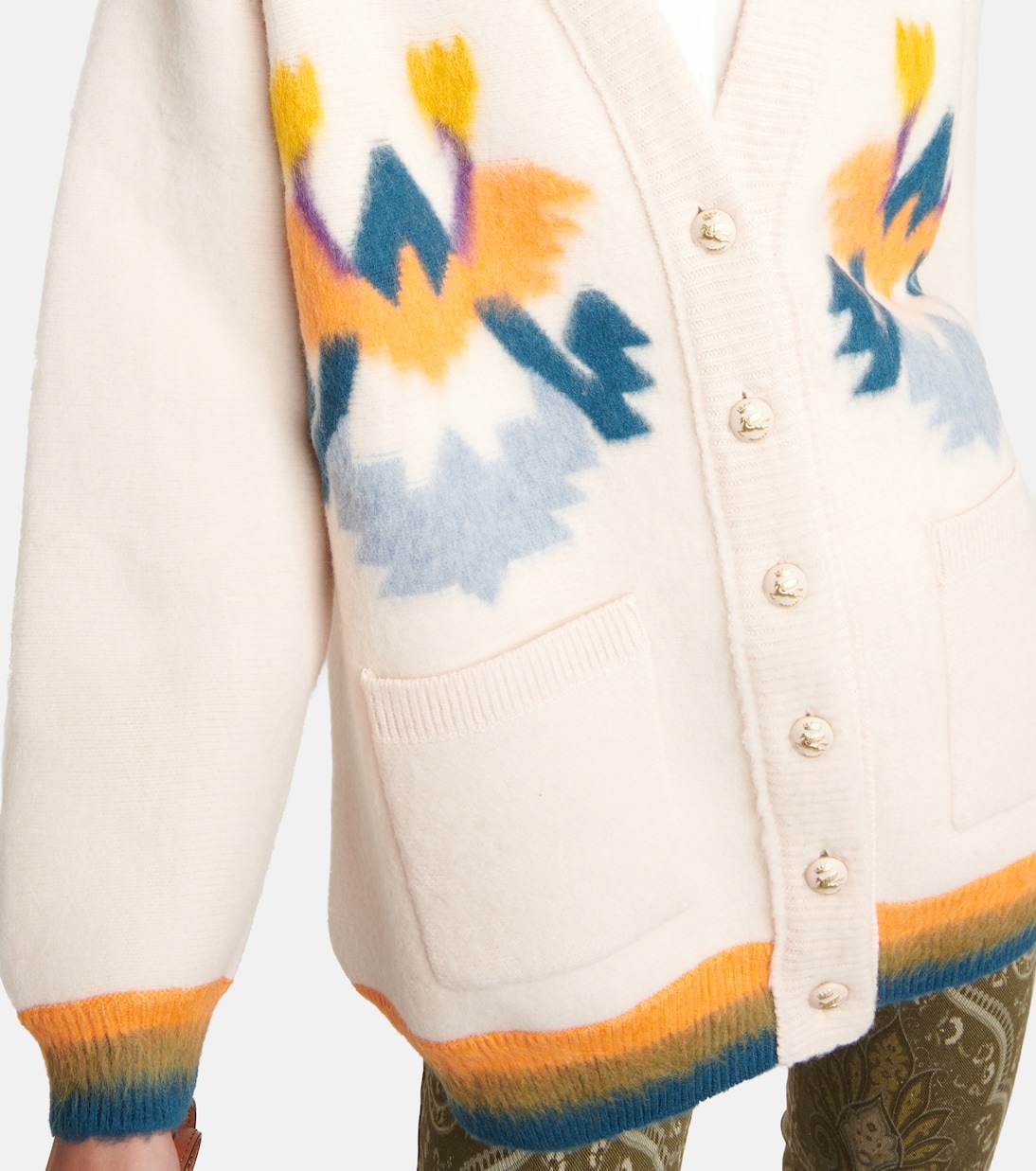 Intarsia wool-blend cardigan | Etro