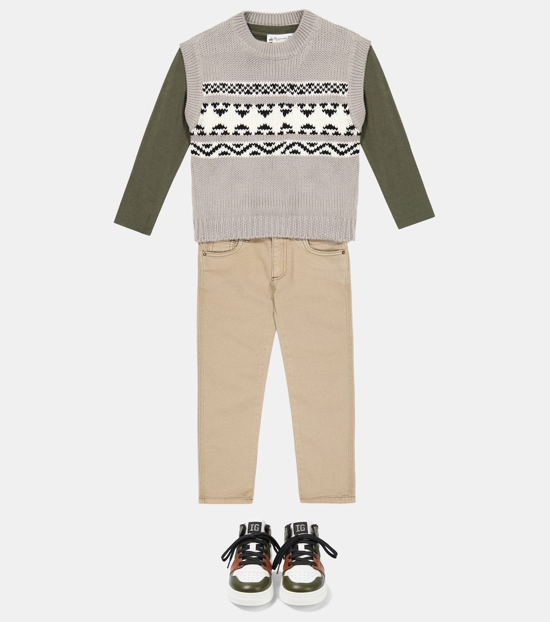 Pull sans manches en jacquard de coton | Il Gufo