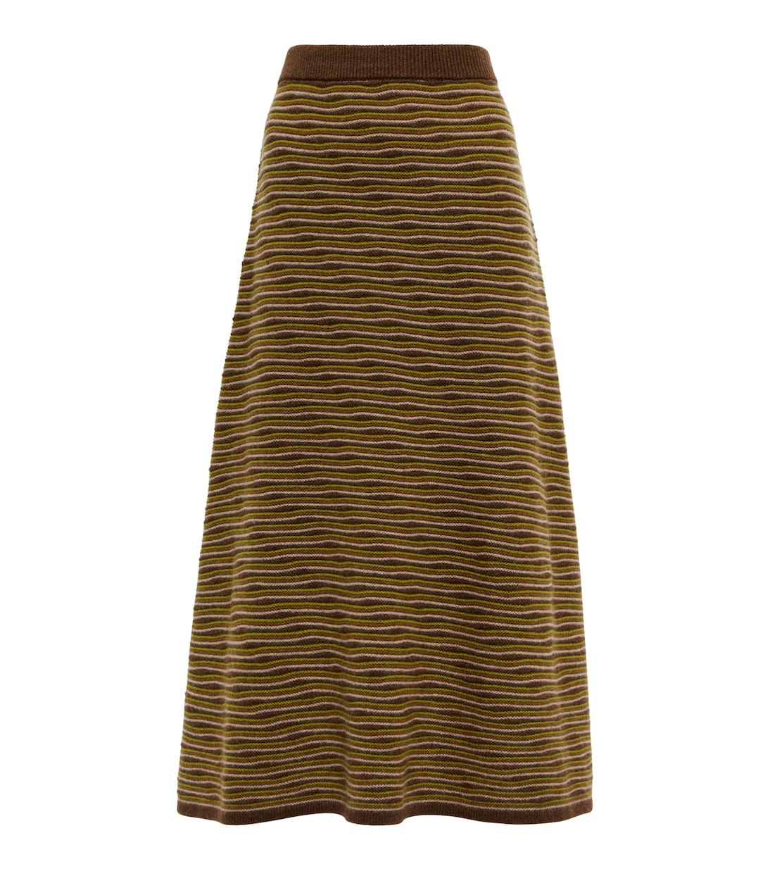 Falda midi de cachemir a rayas | CO