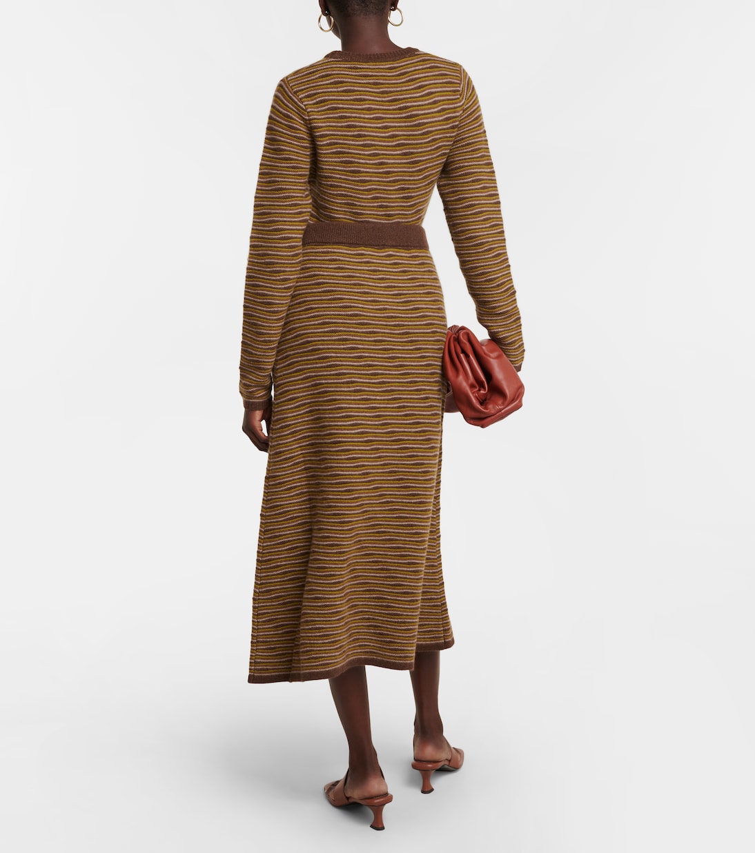 Falda midi de cachemir a rayas | CO