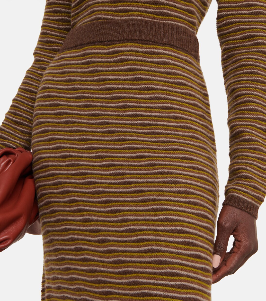 Falda midi de cachemir a rayas | CO