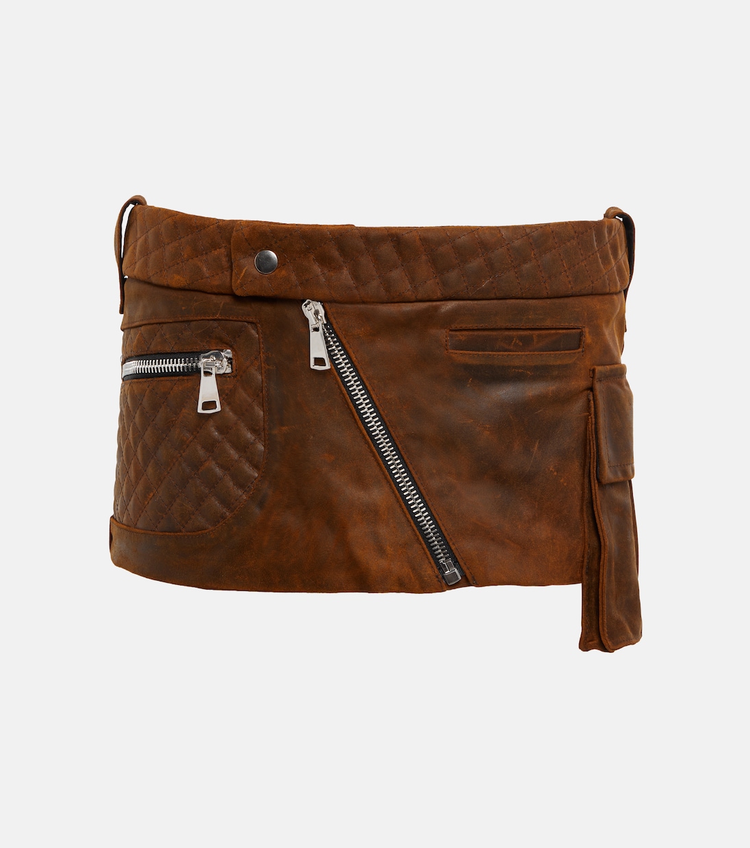 Leather cargo mini skirt | LaQuan Smith