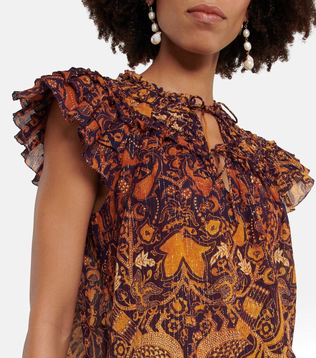 Signe ruffle-trimmed chiffon top | Ulla Johnson