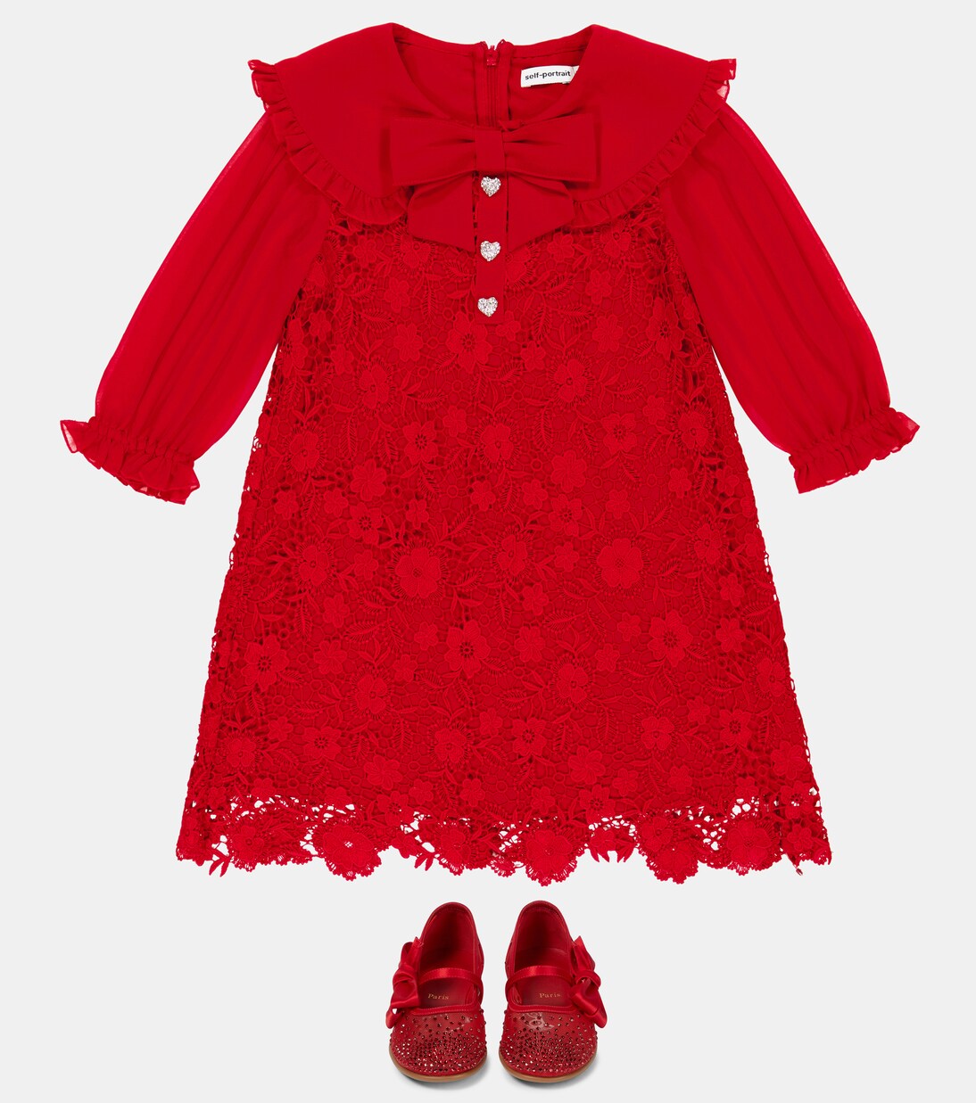 Verziertes Kleid aus Guipure-Spitze | Self-Portrait Kids