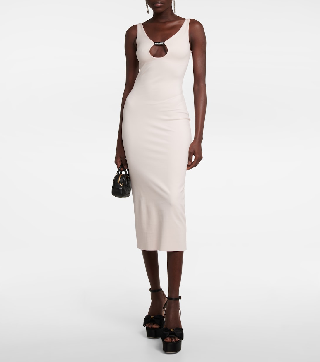 Robe midi à logo | Miu Miu